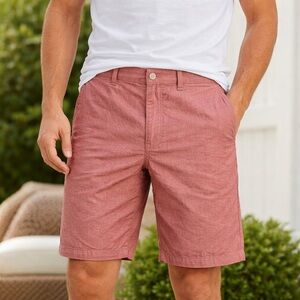 J. CREW Gramercy Shorts Mens Size 30 Red Chambray Cotton Flat Front